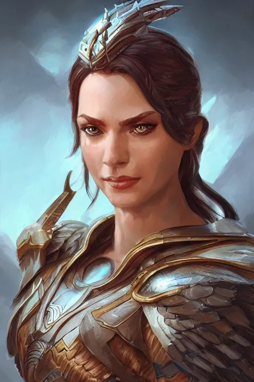 Image similar to amazon valkyrie athena, d & d, fantasy, portrait, highly detailed, headshot, digital painting, trending on artstation, concept art, sharp focus, illustration, art by artgerm and greg rutkowski and magali villeneuve