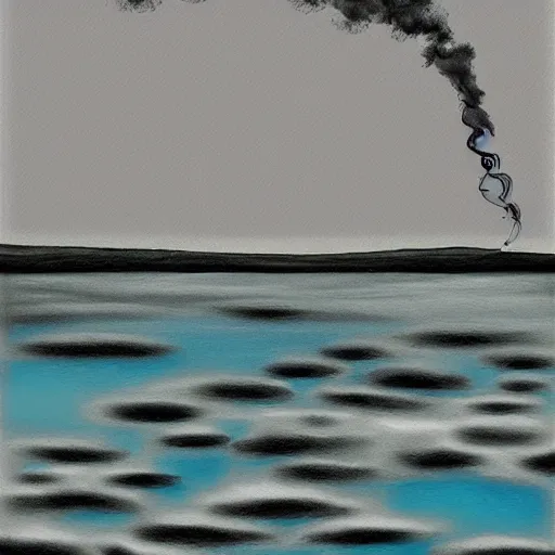 Image similar to smoke on the water digital art