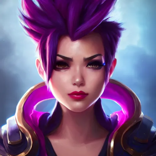 Image similar to portrait of Vi from League of Legends, by Fortiche Studio, by Riot Games, from Netflix's Arcane, trending on artstation,fine details, realistic shaded, fine-face, painted texture, pretty face