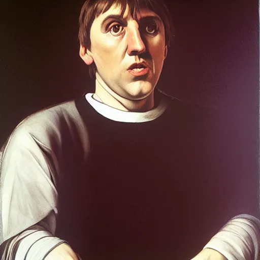 Prompt: painting of peter beardsley by caravaggio