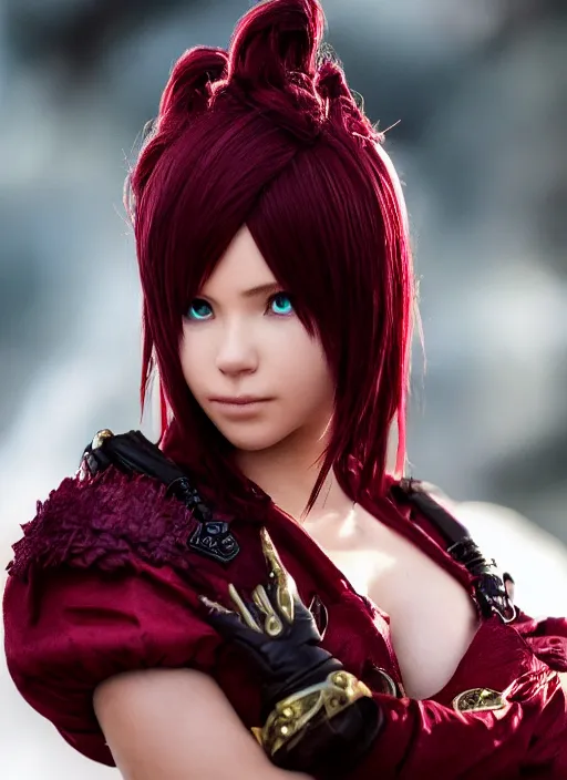 Image similar to a full portrait photo of real - life garnet final fantasy, f / 2 2, 3 5 mm, 2 7 0 0 k, lighting, perfect faces, award winning photography.