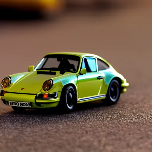 Image similar to micro machines, porsche 911, bokeh, macro photography