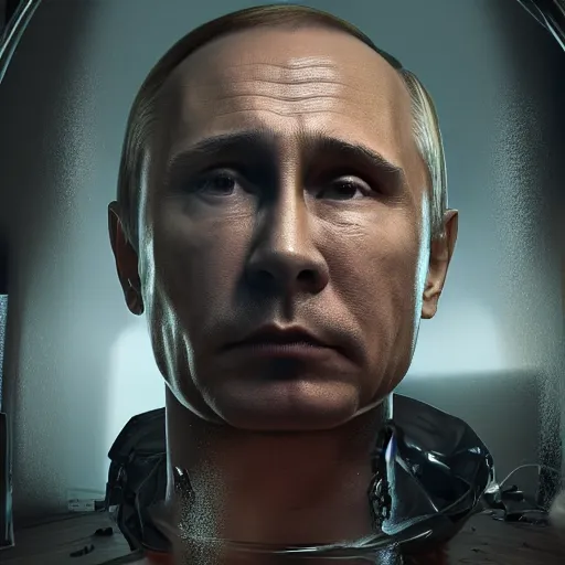 Prompt: putin in jail, hypermaximalistic, high details, cinematic, 8k resolution, beautiful detailed, insanely intricate details, artstation trending, octane render, unreal engine,