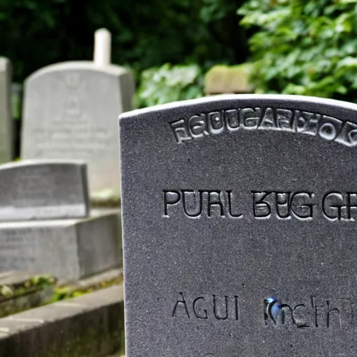 Image similar to paul krugman, a victim of great bitcoin flu, grave at highgate cemetery in london