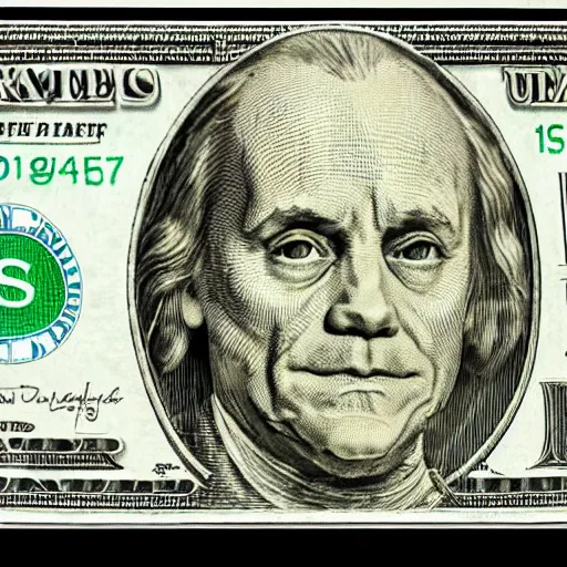 Prompt: dollar bill with donald tusk face inside