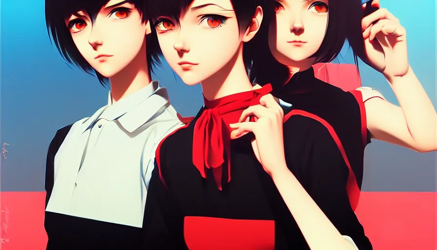 Image similar to the two complementary forces that make up all aspects and phenomena of life, by ilya kuvshinov