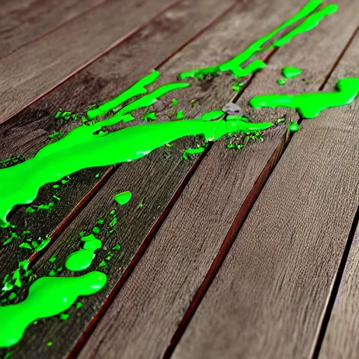 Prompt: wood cane with green slime on it, octane render