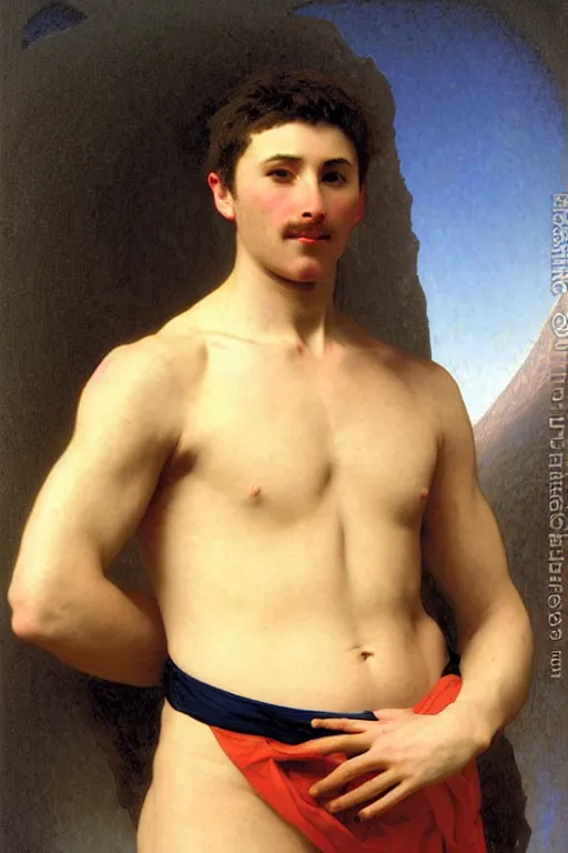 Image similar to portrait of a male astronaut, by bouguereau