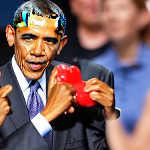 Prompt: Obama playing Smash Bros