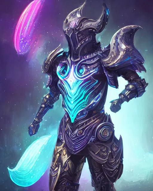 Prompt: Gladiator armor made of galaxies and sci fi parts conjuring cosmic energy, surrealism, smooth, intricate, elegant, galactic energy, power aura, neon glowing spells, digital painting, artstation, concept art, high tech fantasy, sharp focus, illustration, art by Jason Chan and Riot Studios and Blizzard Studios