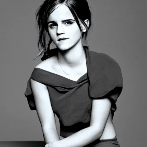 Image similar to 35mm film still of Emma Watson, figure portrait