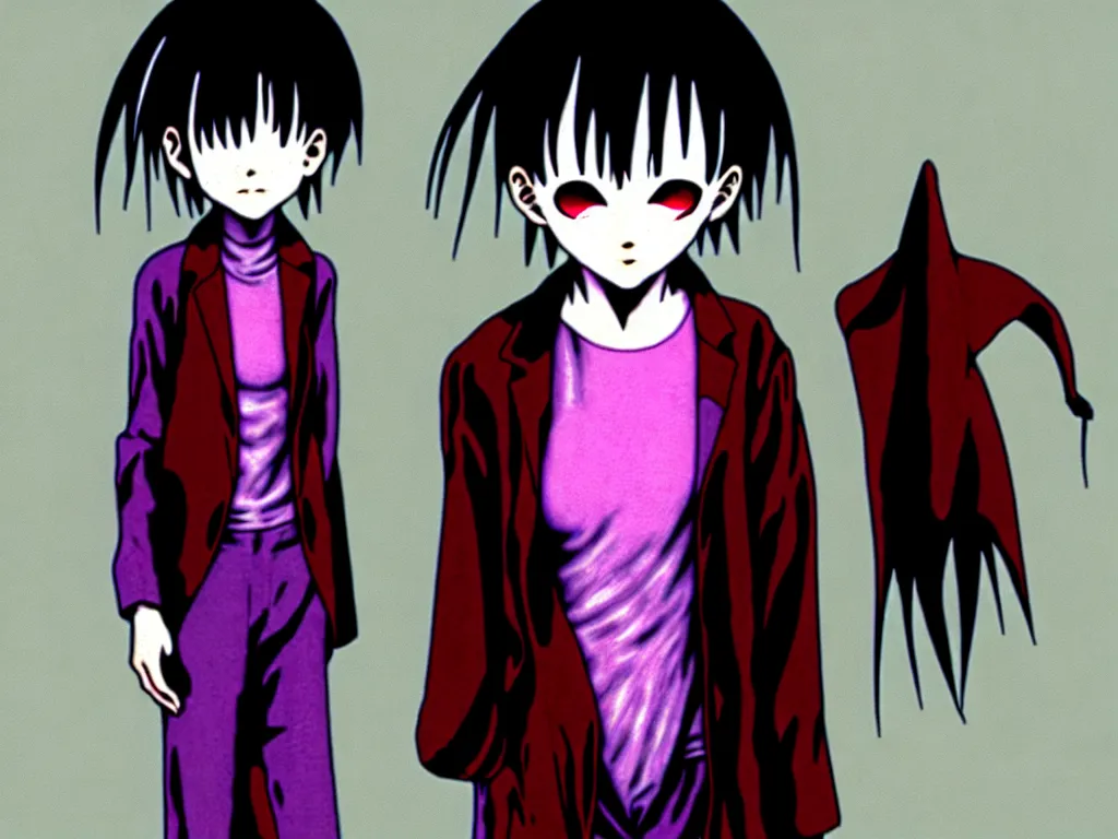 Prompt: lain from anime serial experiments lain as the joker clown