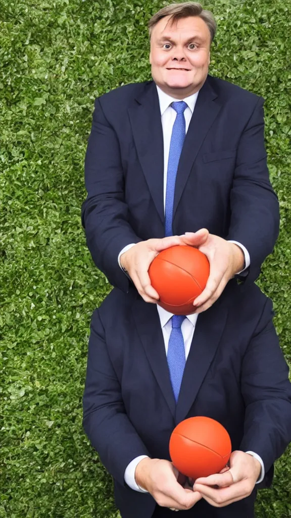 Prompt: ed balls, holding balls