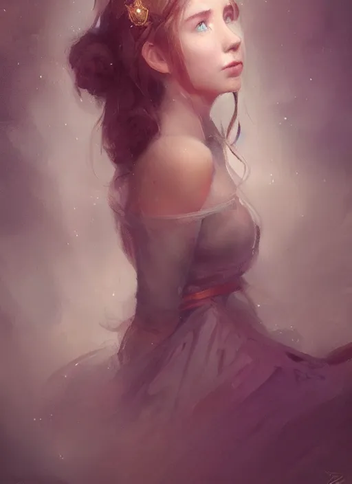 Image similar to A portrait of a dreamy princess in the style of Greg Rutkowski, in the style of Charles Sillem Lidderdale, artstation, high quality art