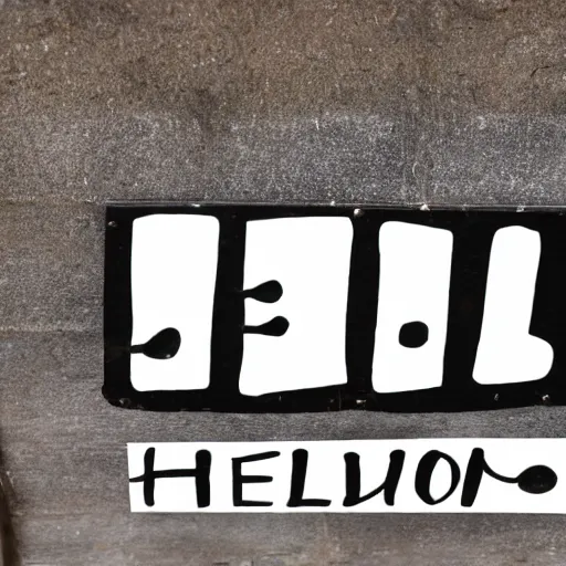 Prompt: sign that says 'hello'
