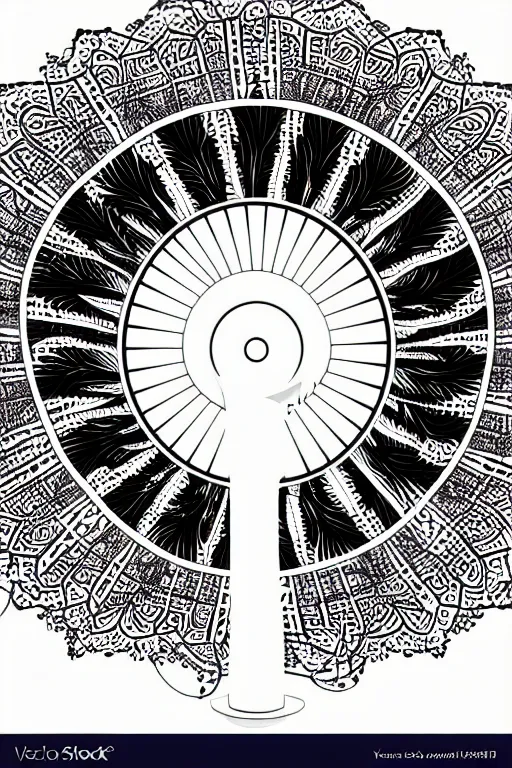 Image similar to minimalist boho style art of a fan, illustration, vector art