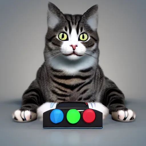 Prompt: low resolution render of a cat, retro graphics, playstation 1