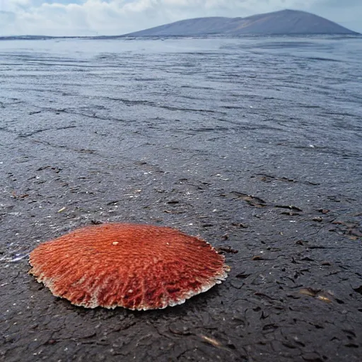 Prompt: scallop dredged seabed