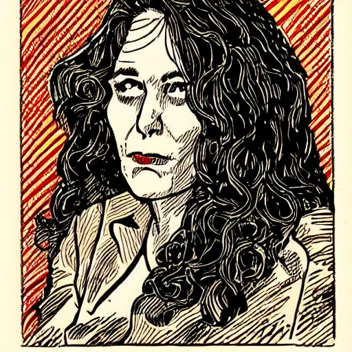 Image similar to a portrait illustration of Carol Brunette drawn by ROBERT CRUMB