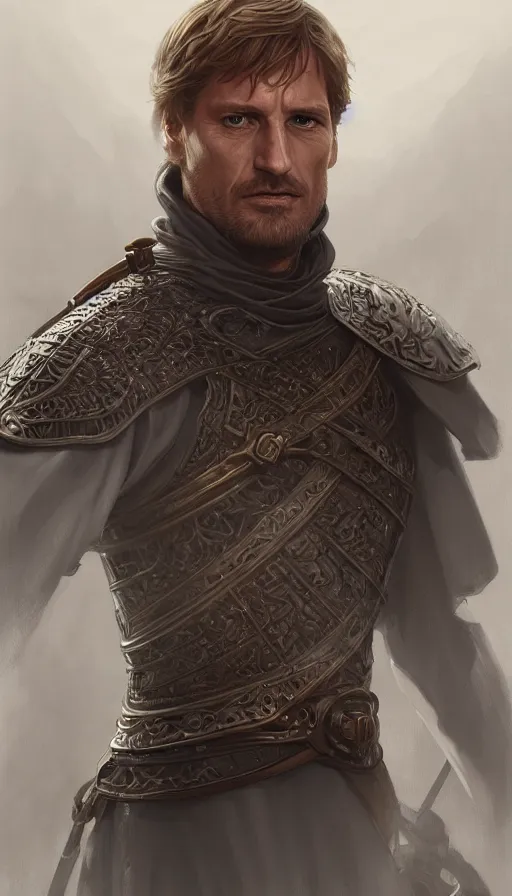 Image similar to sir jamie lannister , intricate, highly detailed, digital painting, artstation, concept art, smooth, sharp focus, illustration, Unreal Engine 5, 8K, art by artgerm and greg rutkowski and alphonse mucha