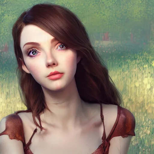 Image similar to amouranth blowing you a kiss, au naturel, hyper detailed, digital art, trending in artstation, cinematic lighting, studio quality, smooth render, unreal engine 5 rendered, octane rendered, art style by klimt and nixeu and ian sprigger and wlop and krenz cushart