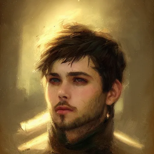 Prompt: A handsome, cute emo guy, close-up portrait illustrated by Gaston Bussiere and Greg Rutkowski, trending on artstation, artstationHD, artstationHQ, artstation digital artwork, photorealistic imagery, photorealistic facial features, intricate, 4k, 8k