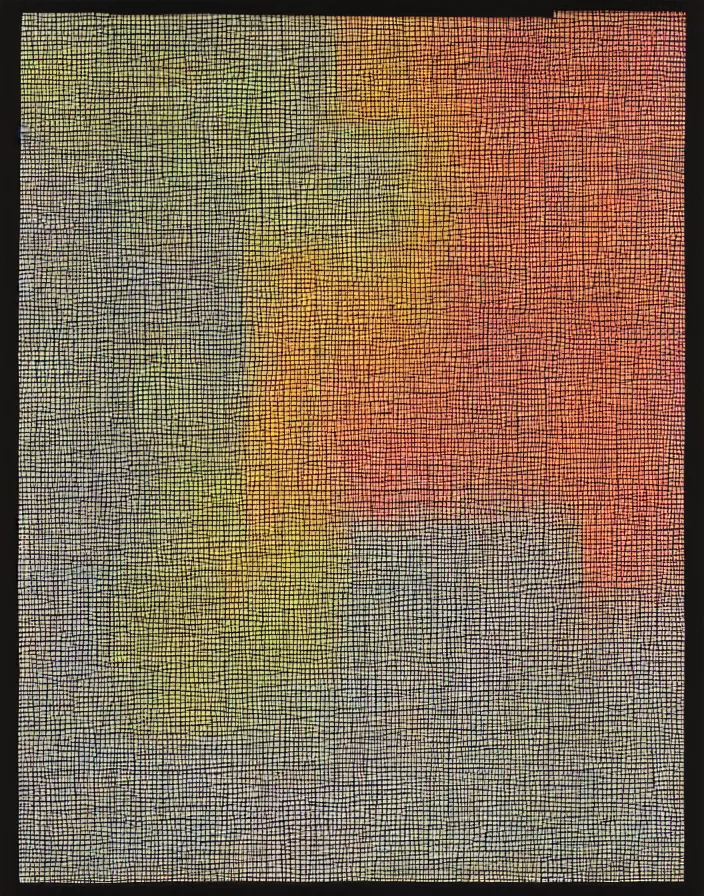 Image similar to hyper detailed industraial & utility flow field matrix by paul klee and josef albers