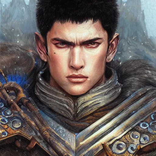 Image similar to guts from berserk as a realistic fantasy d & d character, close - up portrait art by donato giancola and greg rutkowski, realistic face, digital art, trending on artstation