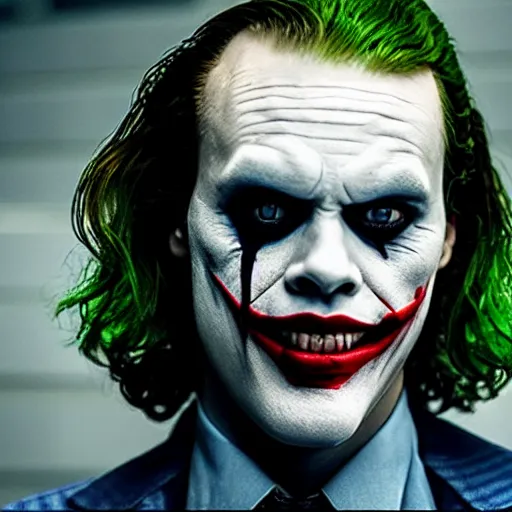 Prompt: Bill Skarsgard as The Joker