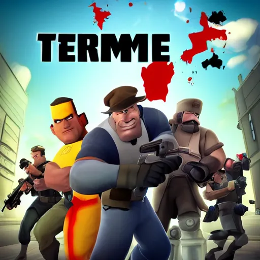 Prompt: team fortress 3 poster