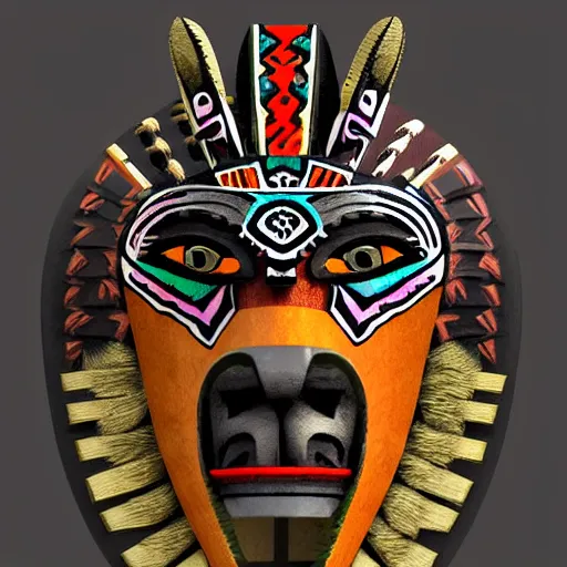 Image similar to Character Design, aztec warrior with jaguar mask