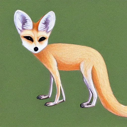 Prompt: fennec fox, drawing style, art