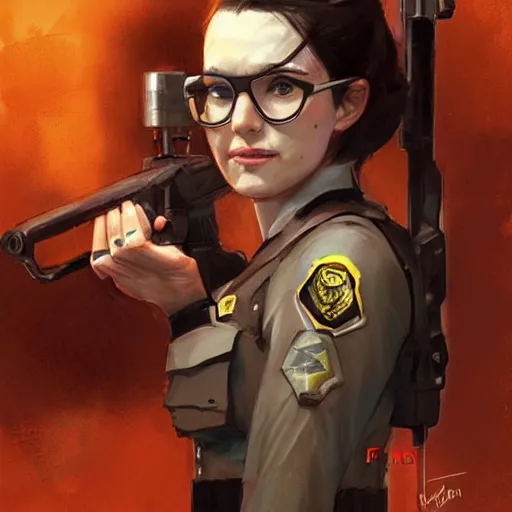 Image similar to gordon freeman as an attractive young smiling woman dressed as a metrocop, hd shot, digital portrait, beautiful, artstation, comic style, by artgerm, guy denning, jakub rozalski and charlie bowater