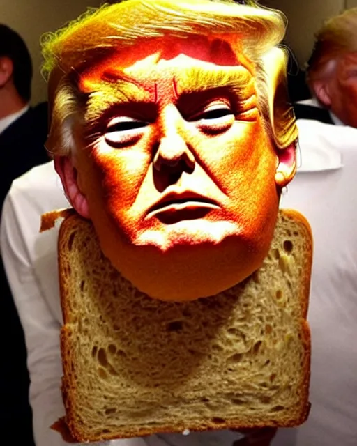 Image similar to donald trump made out of bread