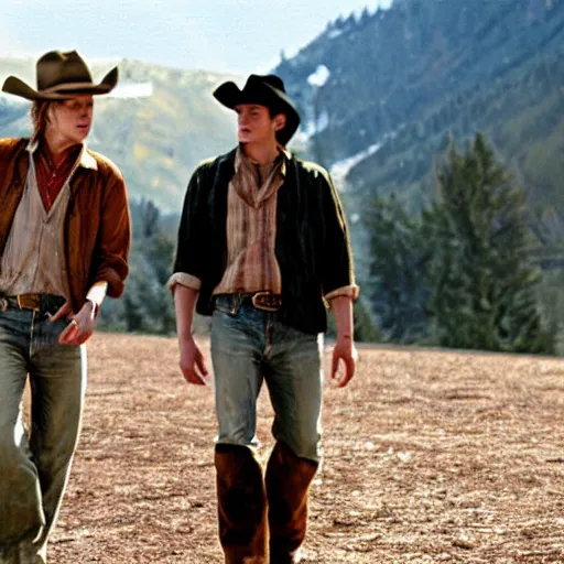 Image similar to Jamie Campbell Bower and Eddie Munson in Brokeback Mountain (2005)