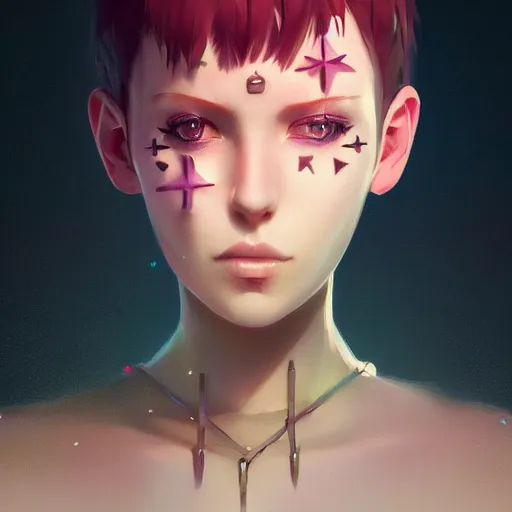 Image similar to portrait of cute Pinhead Hellraiser, summertime, kawaii, gentle lighting, digital art by Makoto Shinkai ilya kuvshinov and Wojtek Fus digital art, concept art