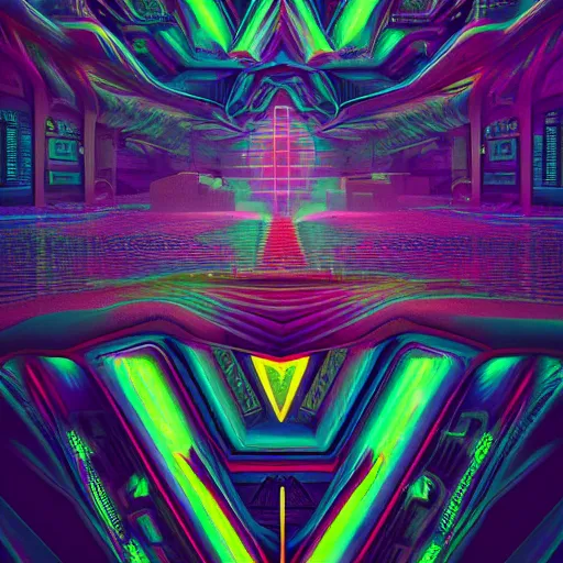 Image similar to matte painting of the sacred geometry of cyberpunk, brilliant colors, extremely detailed, very very detailed, in the style of alena aenami by Alex grey, HD, 4k, 8k