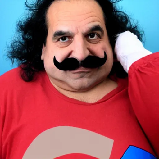 Image similar to ron jeremy as mario from super mario bro.