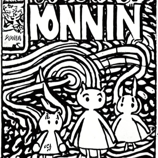 Image similar to by tove jannson, moomin, vintage comic