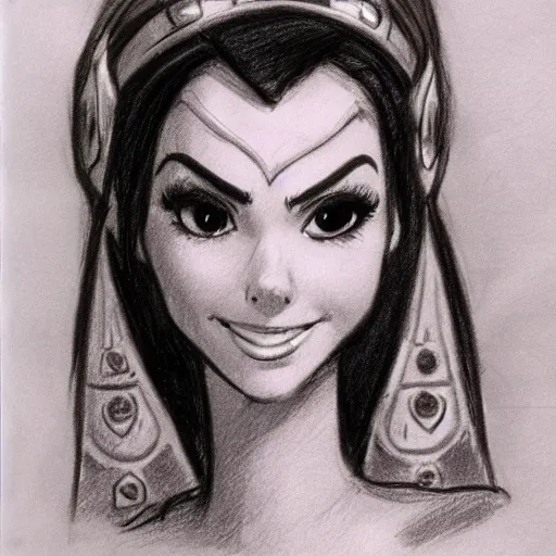 Image similar to milt kahl sketch of victoria justice as princess padme from star wars episode 3