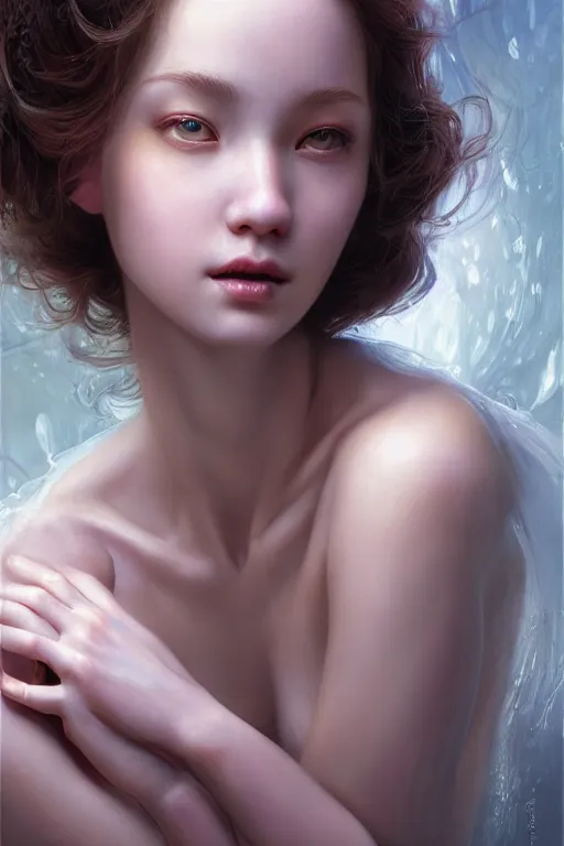 Image similar to a masterpiece ultrarealistic ultradetailed portrait of a very beautiful nympheeeeeeeeeeeeeeeee, baroque renaissance. medium shot, intricate, elegant, by stanley artgerm lau, wlop, rossdraws, james jean, andrei riabovitchev, marc simonetti, light by julie bell, porcelain skin. global illumination. vfx