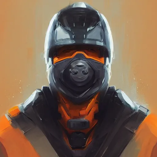 Image similar to portrait of a superhero by greg rutkowski, he looks like joseph quinn, he is wearing a black, orange and yellow kevlar gear with a mask, highly detailed portrait, digital painting, artstation, concept art, smooth, sharp foccus ilustration, artstation hq