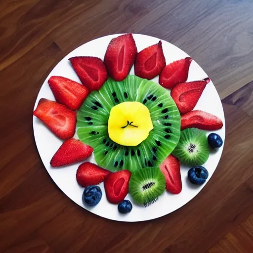 Prompt: fruit art of nine eleven