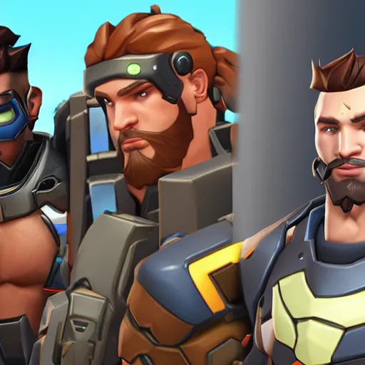 Image similar to Screenshot of Gigachad as an Overwatch hero, character selection screen