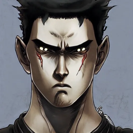Prompt: guts from the manga beserk, realistic, solemn