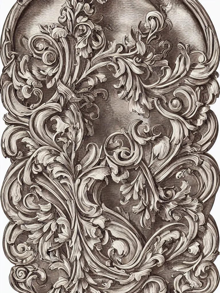 Prompt: beautiful decorative classical ornamental shield emblem, fibonacci rhythms, roses, lilies, acanthus scrolls, highly detailed etching, radially symmetrical, rendered in octane