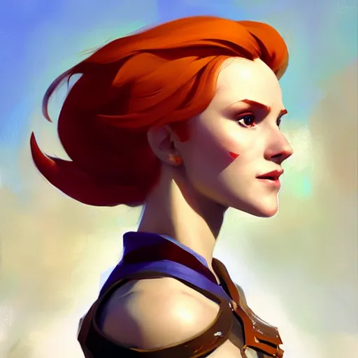 Image similar to portrait of a female Link from Triss Merigold medium shot, asymmetrical, profile picture, Organic Painting, sunny day, Matte Painting, bold shapes, hard edges, street art, trending on artstation, by Greg Manchess and Huang Guangjian and Loish and Gil Elvgren and Sachin Teng