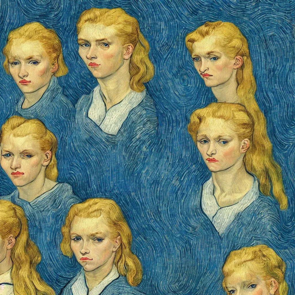 Prompt: two blond girls by Gogh highly detailed