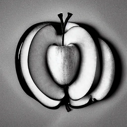 Image similar to apples arranged like steve jobs face, art by giuseppe