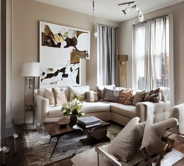 Image similar to apartment designed by nate berkus, muted neutral colors